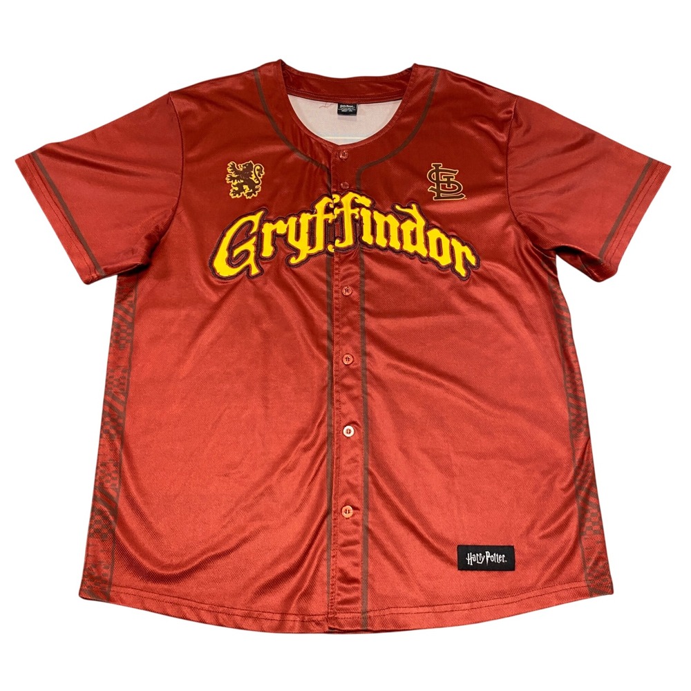 Harry Potter Gryffindor St Louis Cardinals Baseball Jersey Red Mens 2XL XXL
